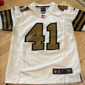 Nike Kids White and Gold Jersey
